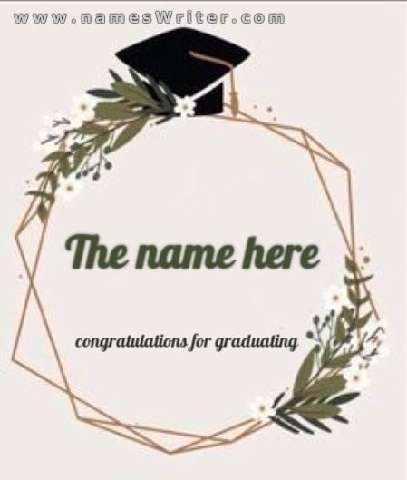 Your name on a special background for graduation