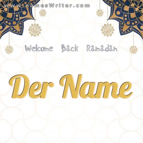 Ihr Name auf einer speziellen Ramadan-Karte