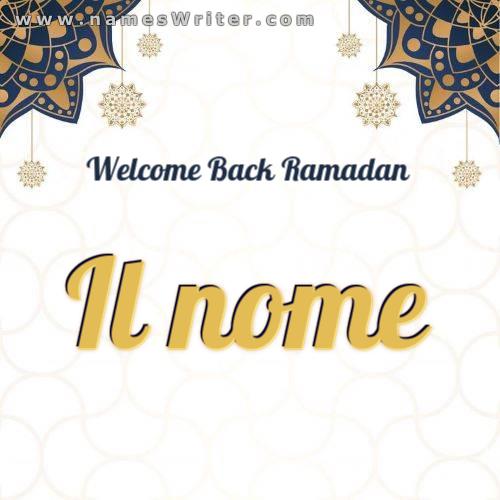 Il tuo nome su una speciale carta Ramadan