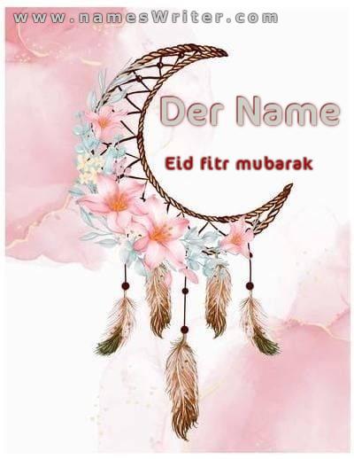 Eine Karte für Ihren Namen und Eid Al-Fitr