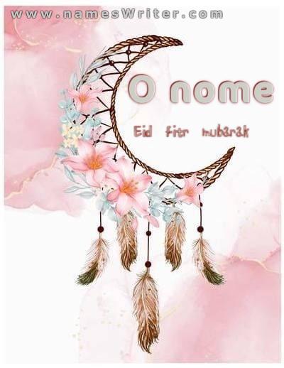 Um cartão para o seu nome e Eid Al-Fitr