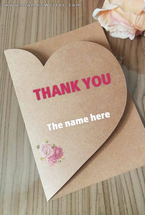 Plain card to send a thank you letter