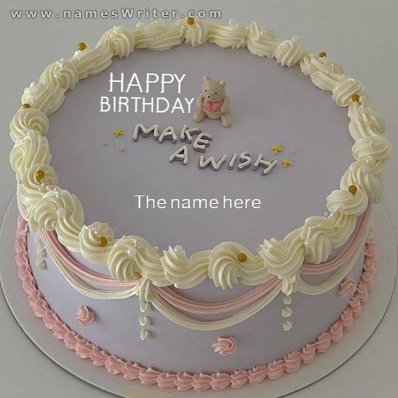 Your name on a special and cute cake