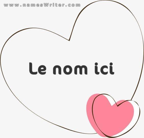 Conception en forme de coeur pour votre nom