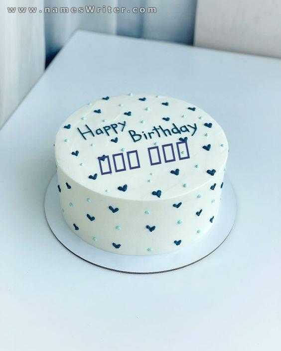 Ton nom sur un gâteau à la crème et joyeux anniversaire