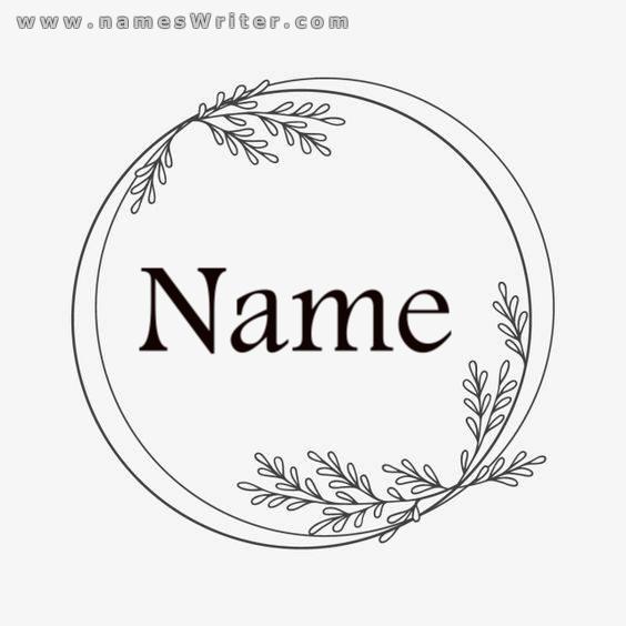 Votre nom dans un cadre élégant de branches d`arbres