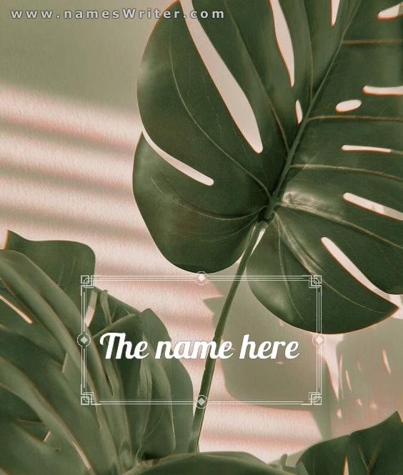 Your name on a calm, simple and elegant green background