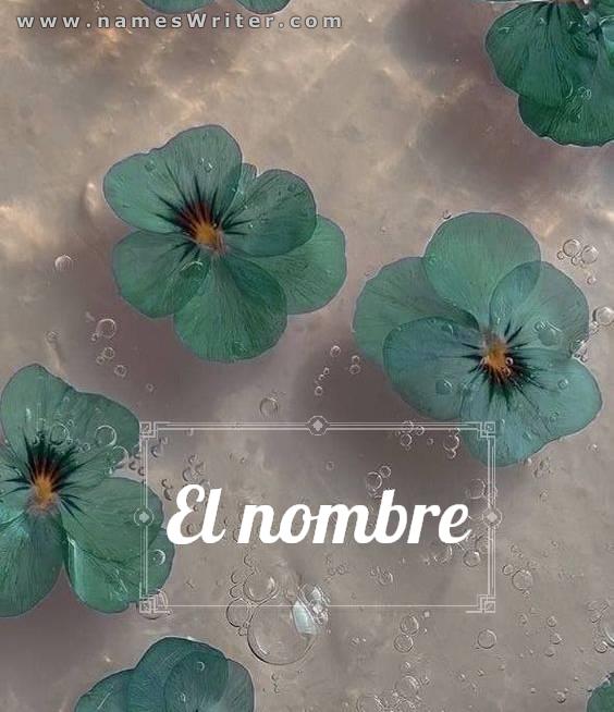 Escribe tu nombre en un fondo de rosas.