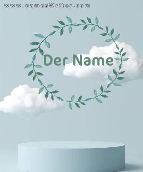 Das Logo Ihres Namens in einem raffinierten und unverwechselbaren Design der Wolken