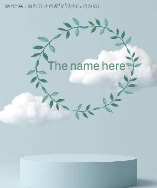 Your name`s logo inside a sophisticated and distinctive design of the clouds