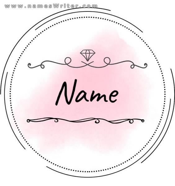 优雅而独特的粉红色设计中的您的名字徽标