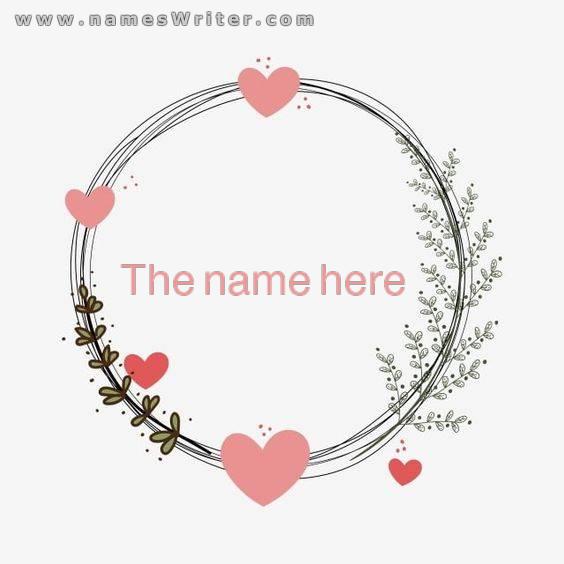 Logo for your name inside a sophisticated and distinctive design of hearts