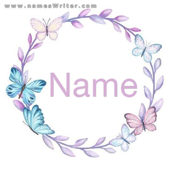 Ihr Name in einem unverwechselbaren Schmetterlingsdesign