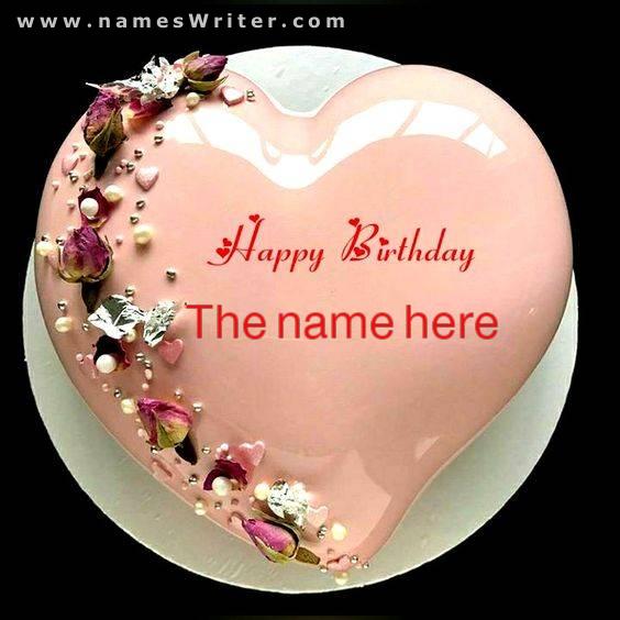 happy birthday cute pink cream cake 