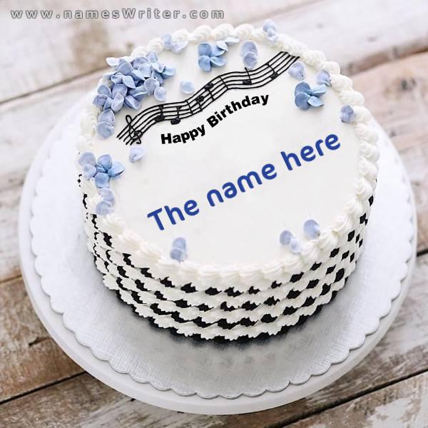 happy birthday cute cream cake 