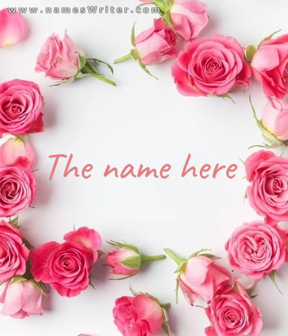 Write your name on a rose background