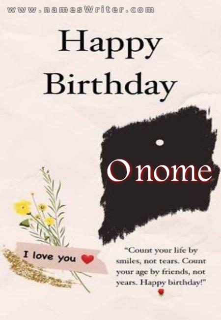 Cartão de feliz aniversário e muitas felicidades