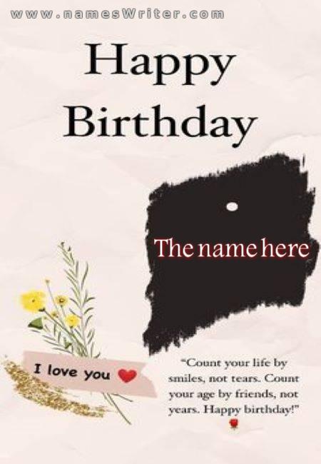 Happy birthday card and best wishes