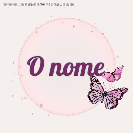 Um quadro para o seu nome de borboletas