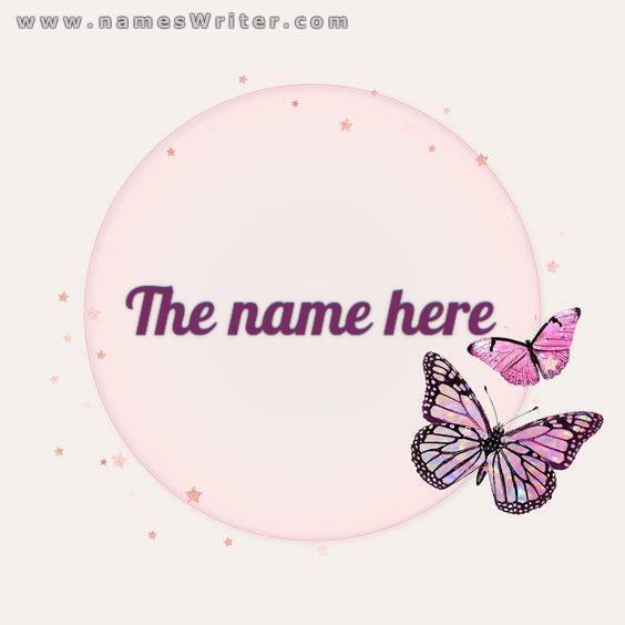 A frame for your name of butterflies