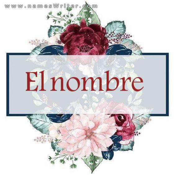 Das Logo Ihres Namens im eleganten und schlichten Design und eine Blumenzeichnung