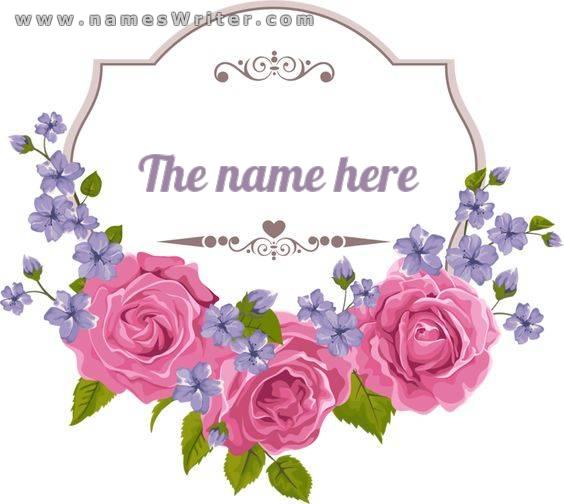 Your name`s logo inside a sophisticated and distinctive design of roses