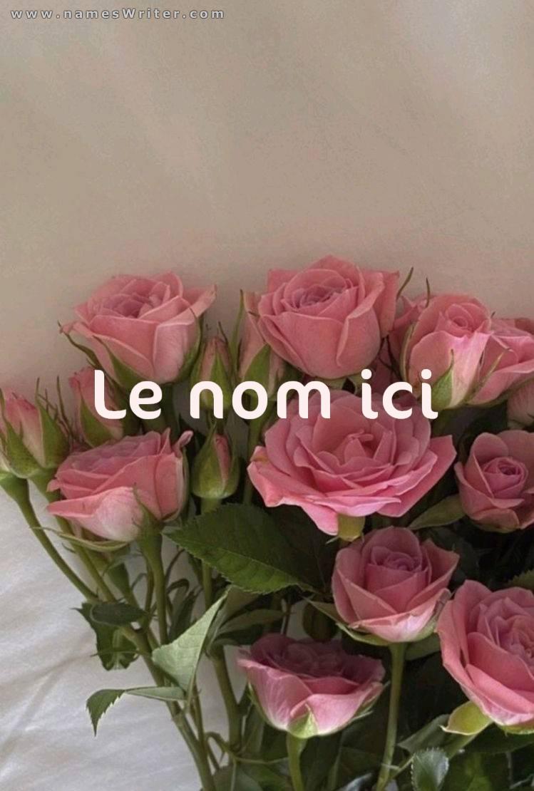 Écrivez votre nom sur un fond rose