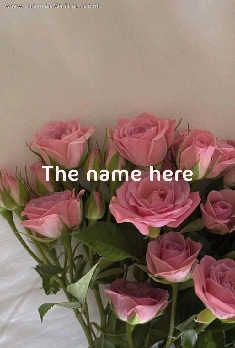 Write your name on a rose background