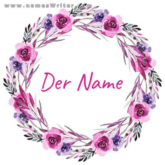 Logo von eleganten Lavendelrosen für Ihren Namen