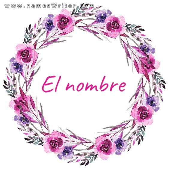 Logo de elegantes rosas lavanda para tu nombre