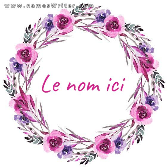 Logo de roses de lavande élégantes pour votre nom