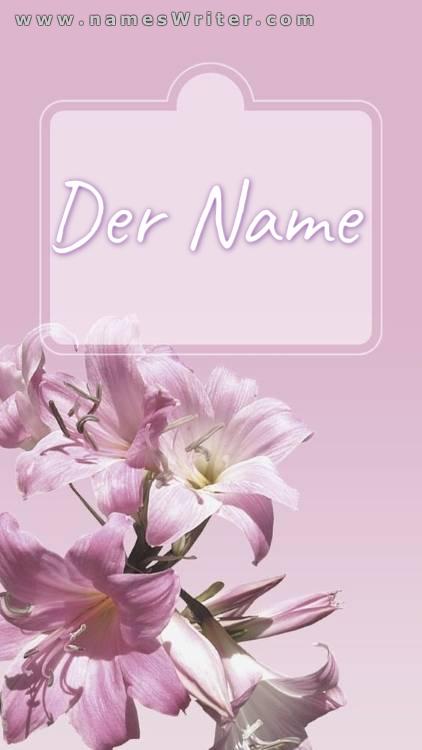 Ein lila Rosenentwurf für Ihren Namen